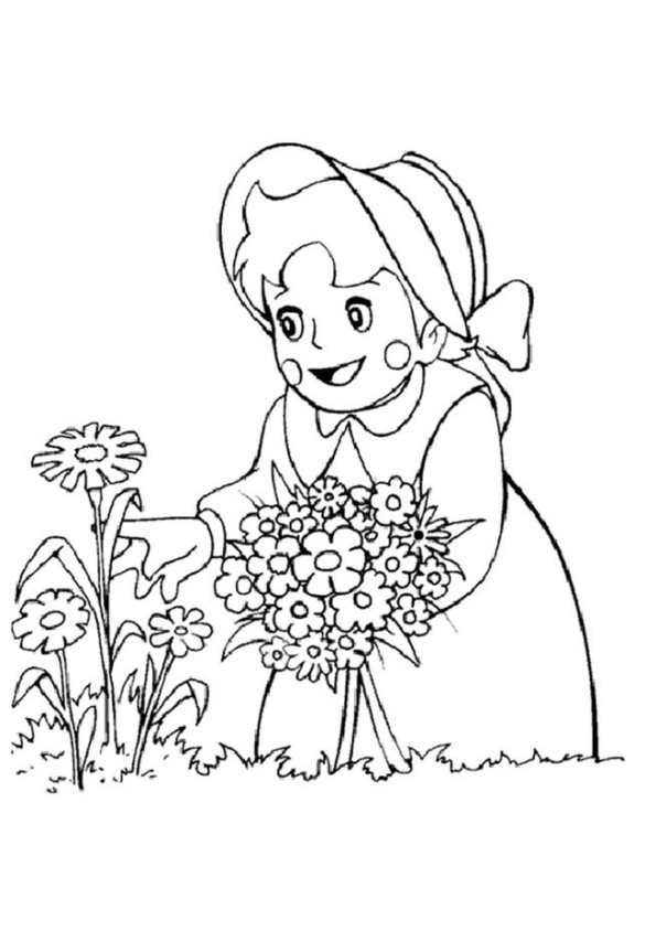 Plansa de colorat cu Heidi 11 3